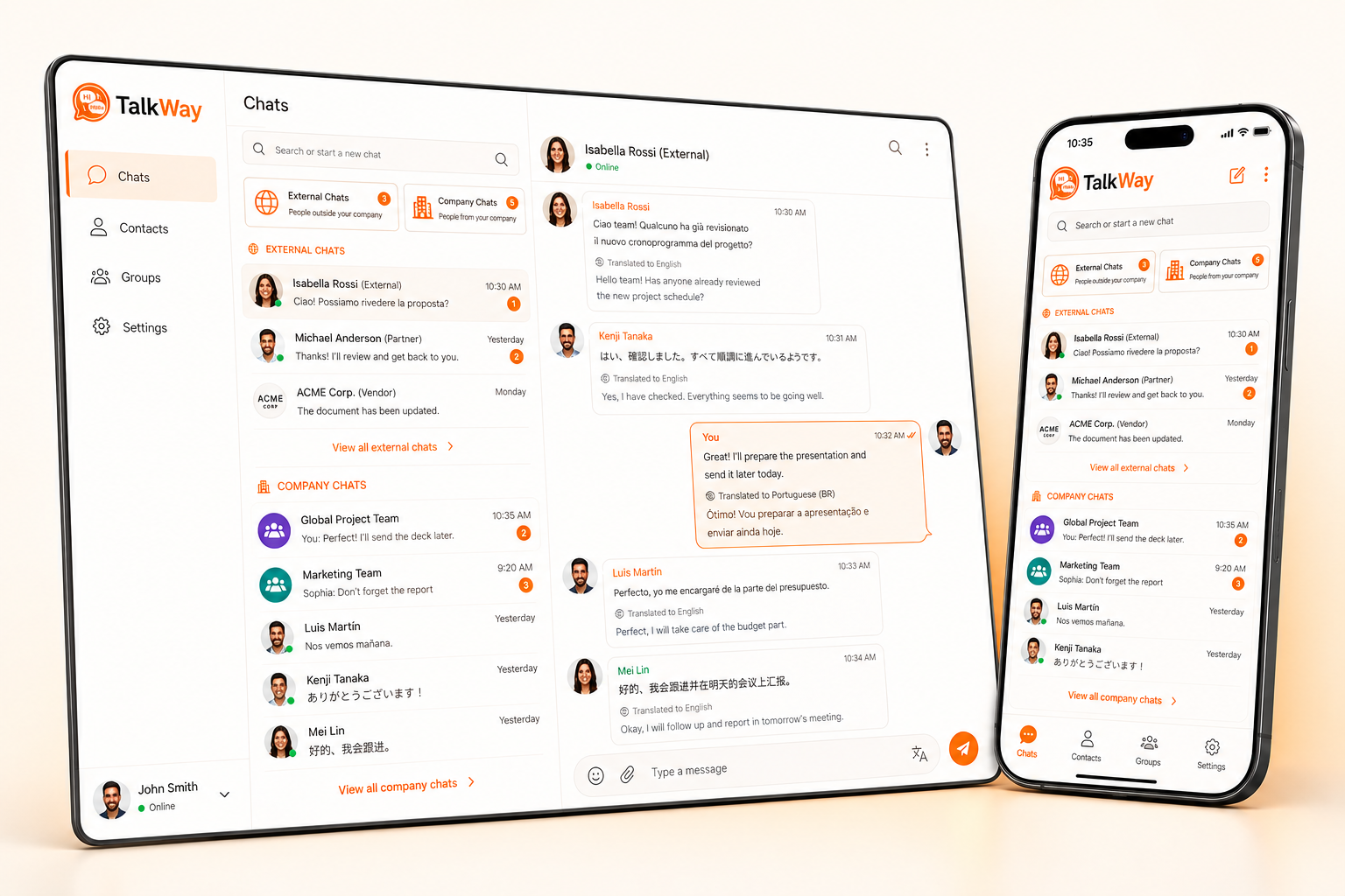 TalkWay interface
